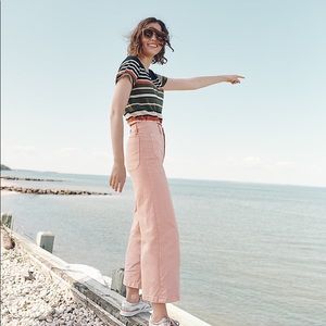 J. Crew Blush Wide Leg Crop Pants